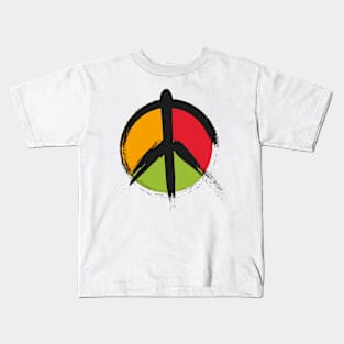 Anti war pacifism pacifist symbol in pan african colors Kids T-Shirt